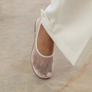 NWT Dear Frances White Mesh Ballet Flats size 40 | US 10
